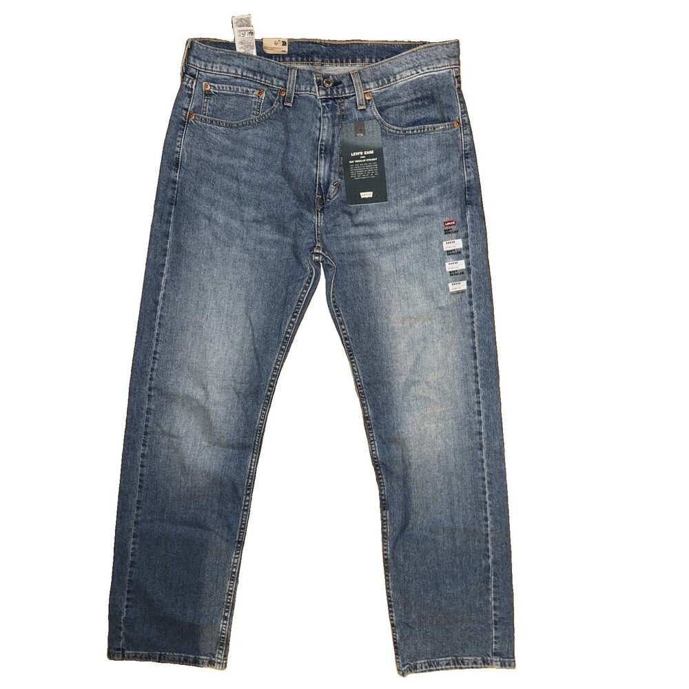 NWT Levi’s 505 Mens 34x32 Blue Regular Straight Leg Denim Jeans